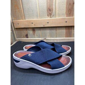 Zees Navy Blue Slip-On Sandals Size 10 Womens Comfort Slides